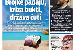 Naslovna strana "Vijesti" za 23. mart 2026.