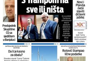 Naslovna strana "Vijesti" za 24. mart 2026.