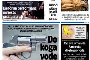 Naslovna strana "Vijesti" za 25. mart 2026.