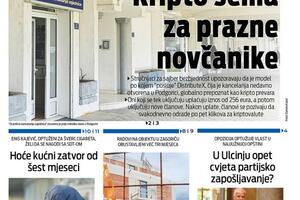 Naslovna strana "Vijesti" za 26. mart 2026.