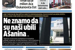 Naslovna strana "Vijesti" za 27. mart 2026.