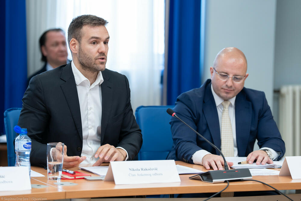 Poslanici DPS-a Nikola Rakočević i Nikola Milović na sjednici odbora, Foto: Skupština/I.Šljivančanin