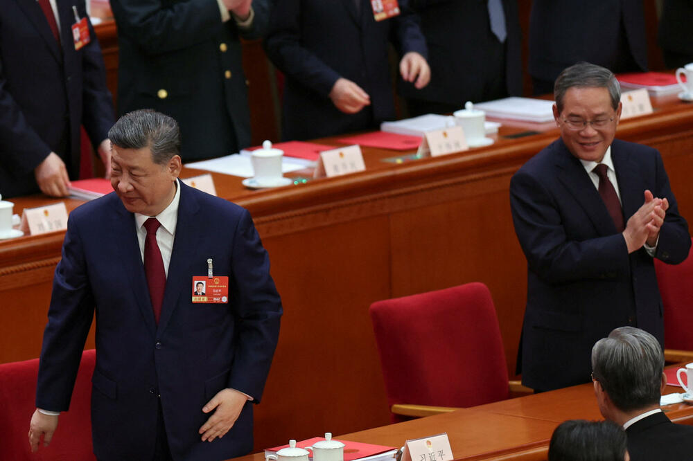 Si Đinping i premijer Li Ćijang tokom sjednice Nacionalnog narodnog kongresa (NPC) u Velikoj hali naroda u Pekingu 12. marta 2026.
