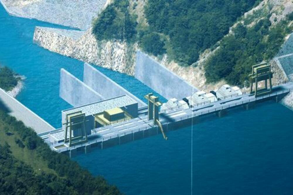 Planirani izgled hiroelektrane Buk-Bijela, Foto: EPS/animacija