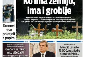 Naslovna strana "Vijesti" za 2. april 2026.