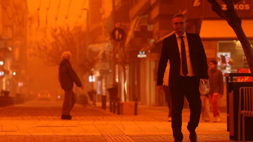 'Narandžasti' Krit: Saharska prašina obavila mediteransko ostrvo