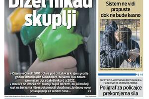 Naslovna strana "Vijesti" za 4. april 2026.