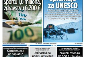 Naslovna strana "Vijesti" za 5. april 2026.