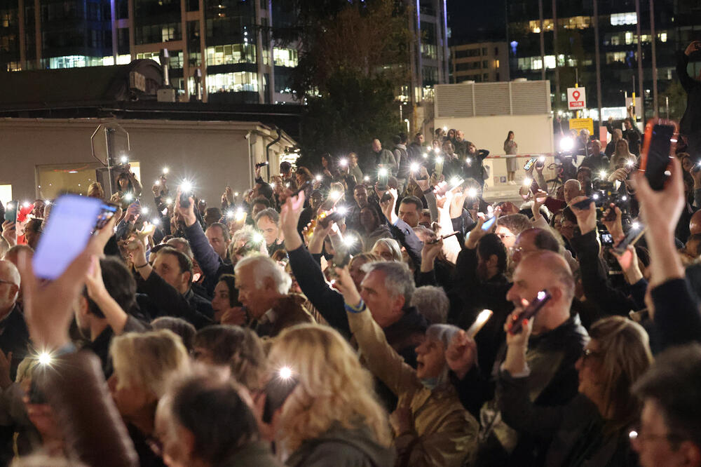 Sa protesta ispred zgrade N1, Foto: N1/Marina Pupavac