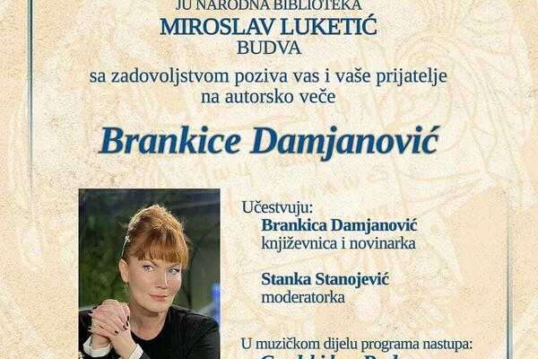 Autorsko veče Brankice Damjanović
