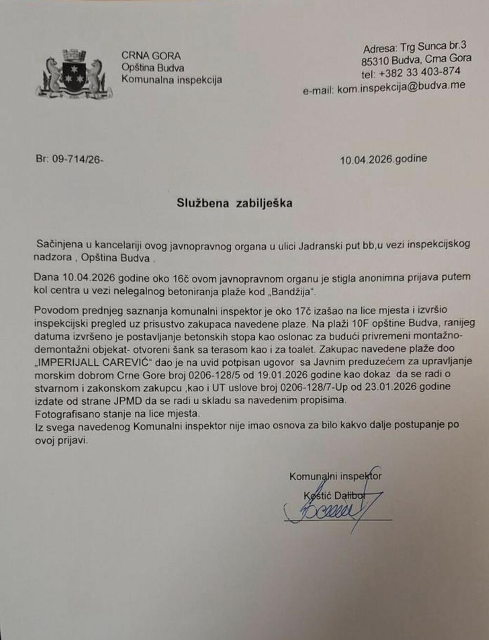 <p>"Imperiall Carević" je firma koju je osnovao Lazar Carević, mlađi sin nekadašnjeg predsjednika Opštine Budva Marka Bata Carević, koja je vlasnik istoimenog hotela na kružnom toku, na samom ulazu u grad, stotinjak metara od Slovenske plaže</p>