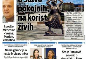 Naslovna strana "Vijesti" za 21. april 2026.