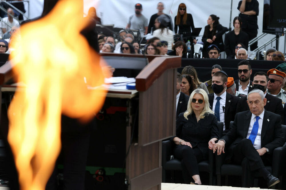 Netanjahu sa suprugom na Dan sjećanja na poginule izraelske vojnike 21. aprila, Foto: Reuters