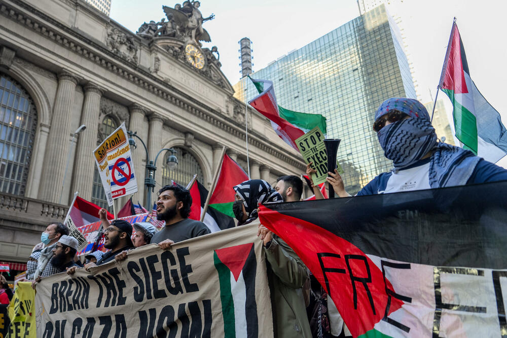 Marš povodom Dana palestinskih zatvorenika u Njujorku 17. aprila