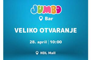 JUMBO stiže u Bar ovog utorka. Svečano otvaranje 28. aprila u...