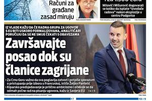 Naslovna strana "Vijesti" za 24. april 2026.