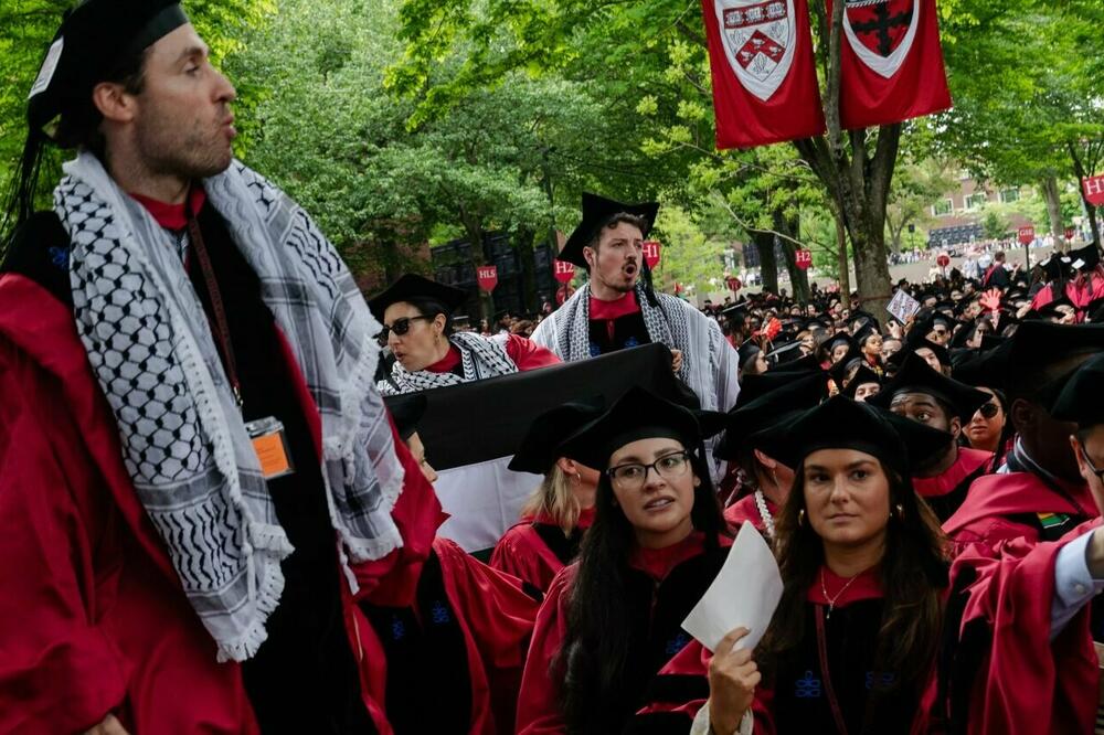 Protesti studenata Harvarda protiv razaranja Gaze, Foto: Tnyt