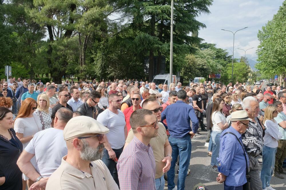 Sa jučerašnjeg protesta koji je organizovao USSCG, Foto: Risto Božović