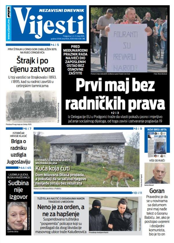 Naslovna strana "Vijesti": Prvomajski trobroj