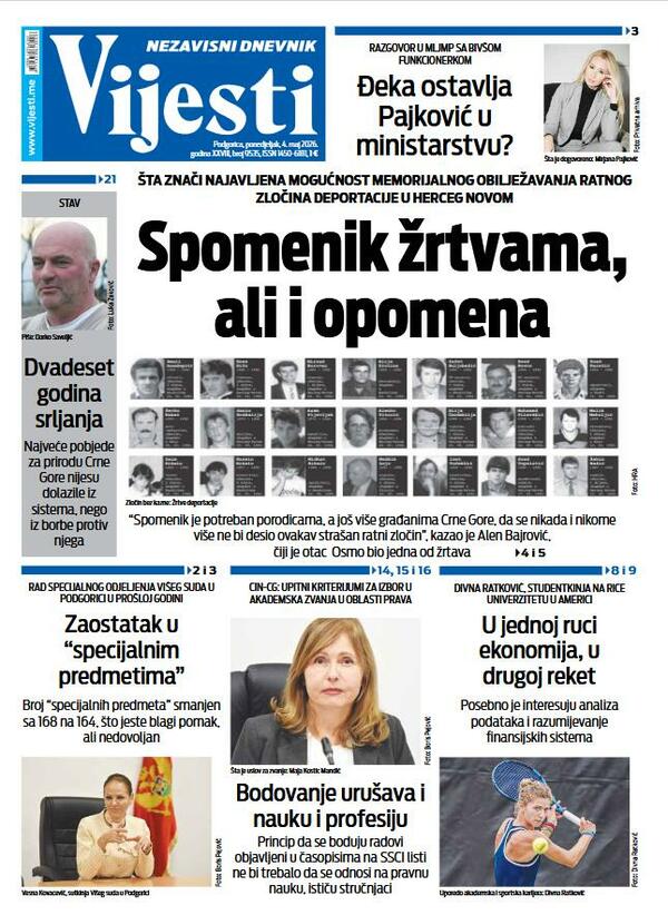 Front page of the News for May 4, 2026.