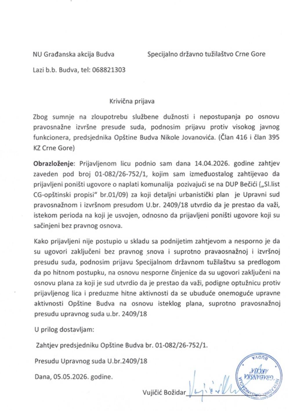 Krivična prijava
