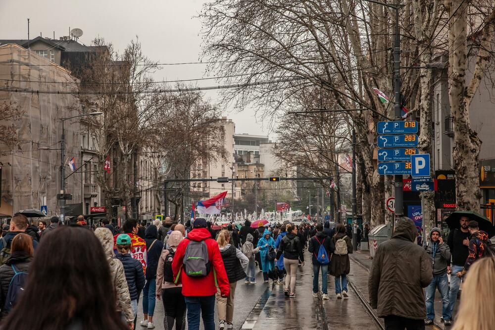 Sa protesta u Beogradu 15. marta 2025. godine, Foto: Shutterstock