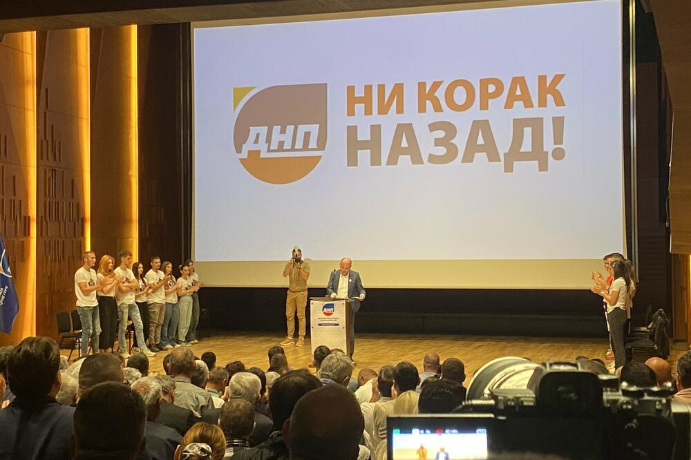 Knežević na skupu DNP-a, Foto: Balša Rudović