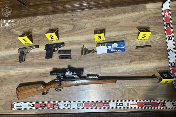 Five firearms and... were seized in searches in Bijelo Polje.