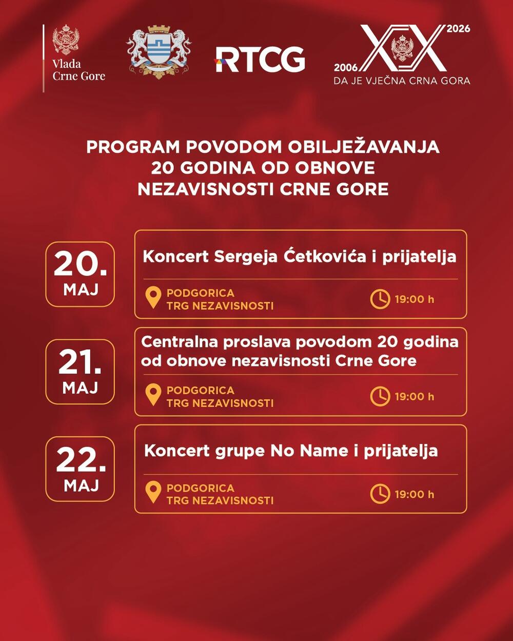 <p>Kako je saopšteno iz Vlade, program počinje 15. maja na Trgu nezavinosti</p>