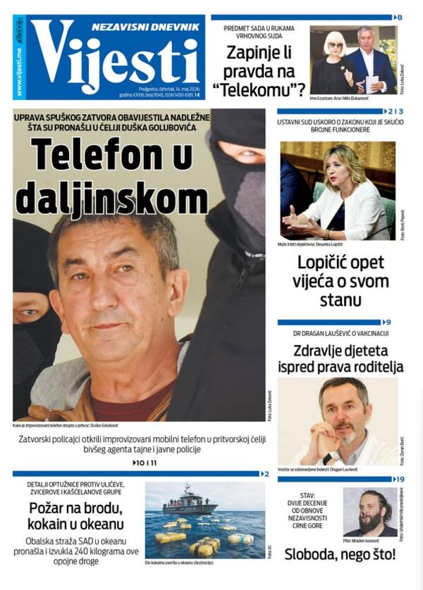Front page of the News for May 14, 2026.