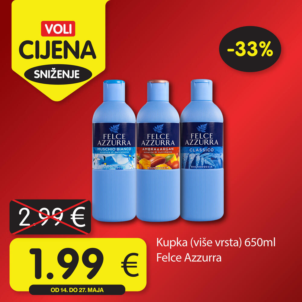 <p>Posjetite neki od VOLI ili Naš diskont marketa i pronađite proizvode koje volite po specijalno niskim cijenama.</p>