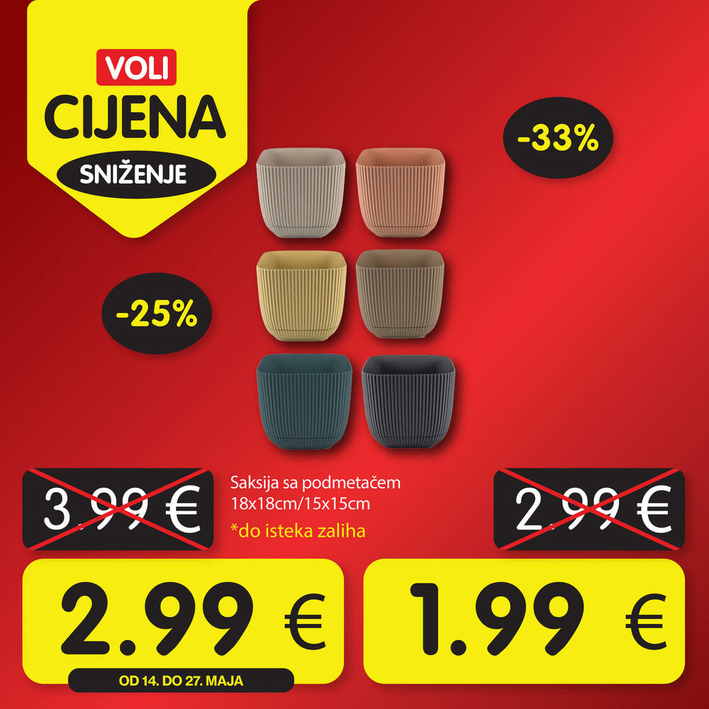 <p>Posjetite neki od VOLI ili Naš diskont marketa i pronađite proizvode koje volite po specijalno niskim cijenama.</p>