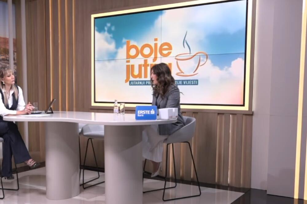 Kovačević (desno) u studiju Boja jutra, Foto: Screenshot/TV Vijesti