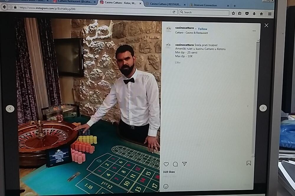 Fotografija Arsićevog kazina koji nije mogao biti kažnjen, Foto: Casino Cattaro Instagram