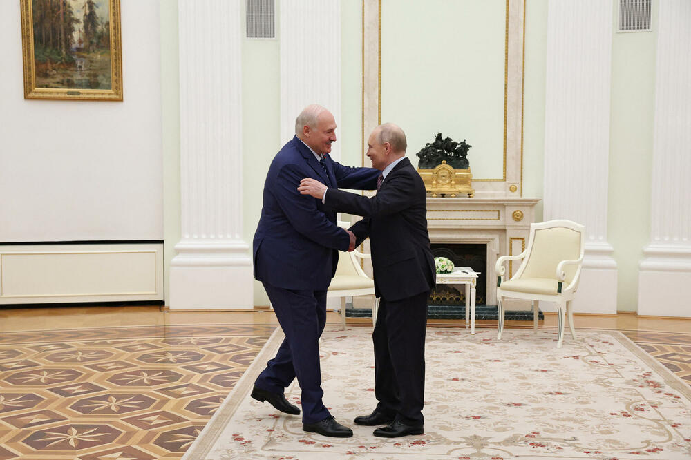 Lukašenko i Putin u Moskvi 8. maja, Foto: REUTERS