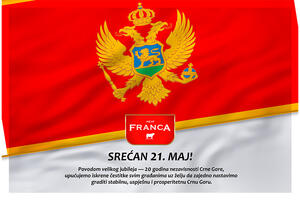 FRANCA čestita Dan nezavisnosti Crne Gore: Dvije decenije ponosa,...