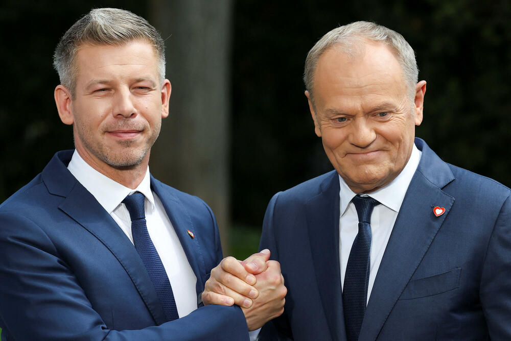 Peter Mađar i poljski premijer Donald Tusk u Varšavi 20. maja