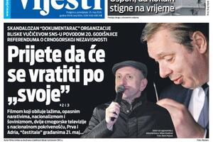 Naslovna strana Vijesti za 25. maj 2026.