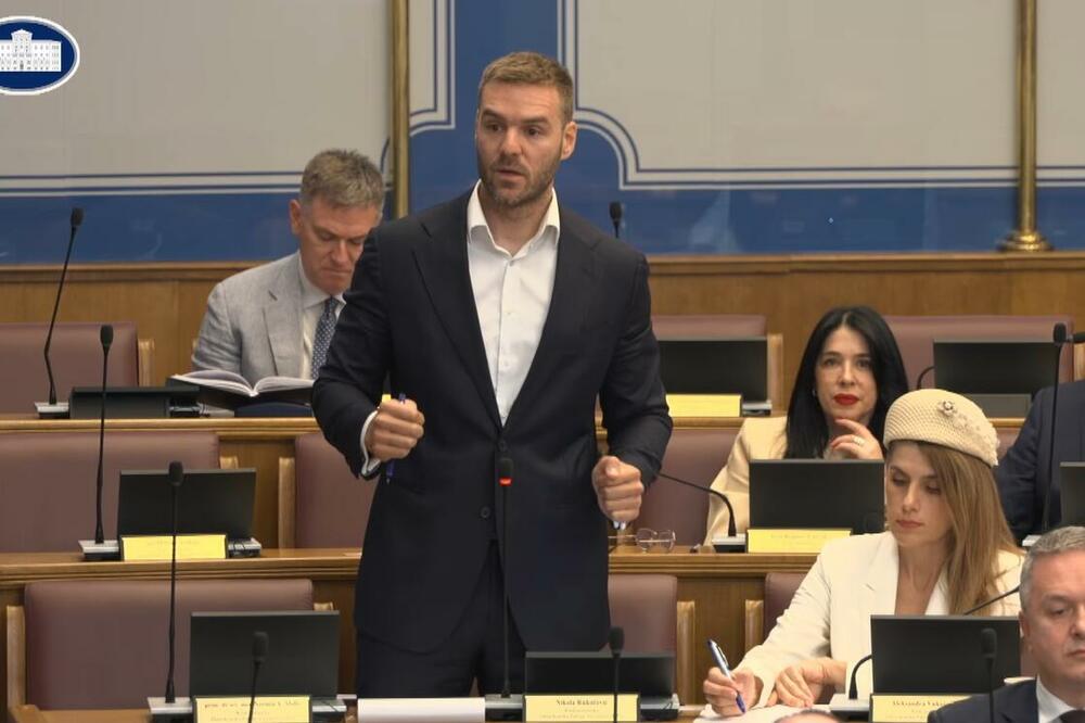 Rakočević na današnjoj sjednici parlamenta, Foto: Printscreen/Youtube