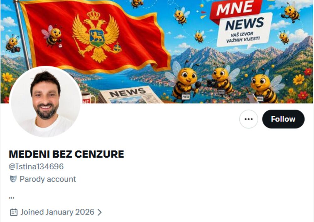 Nalog na kojem se objavljuju snimci navodnog Medenice označen kao 'parodijski'