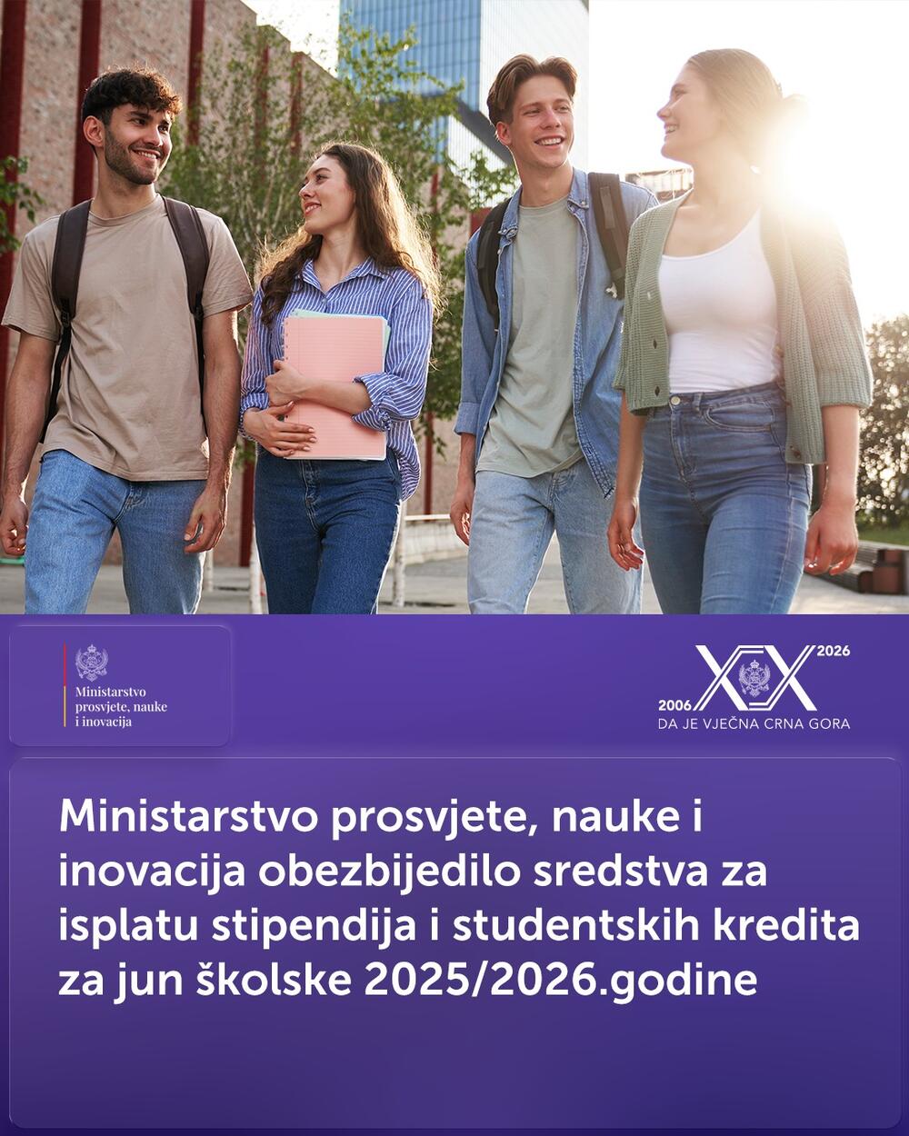 Za stipendije i studentske kredite obezbijeđeno 729,7 hiljada eura