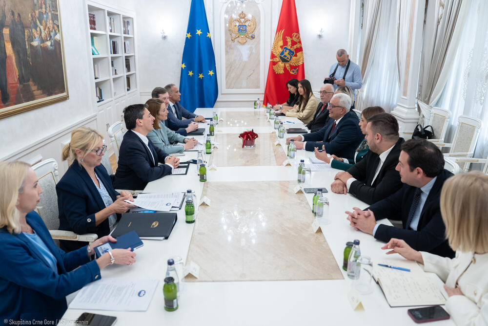 <p>Kako je saopšteno iz Skupštine, šef parlamenta Andrija Mandić se sastao sa predsjednicom Evropskog parlamenta Robertom Mecolom tokom njene zvanične posjete Skupštini i Crnoj Gori.</p>