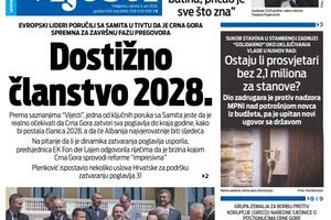 Naslovna strana Vijesti za 6. jun 2026.