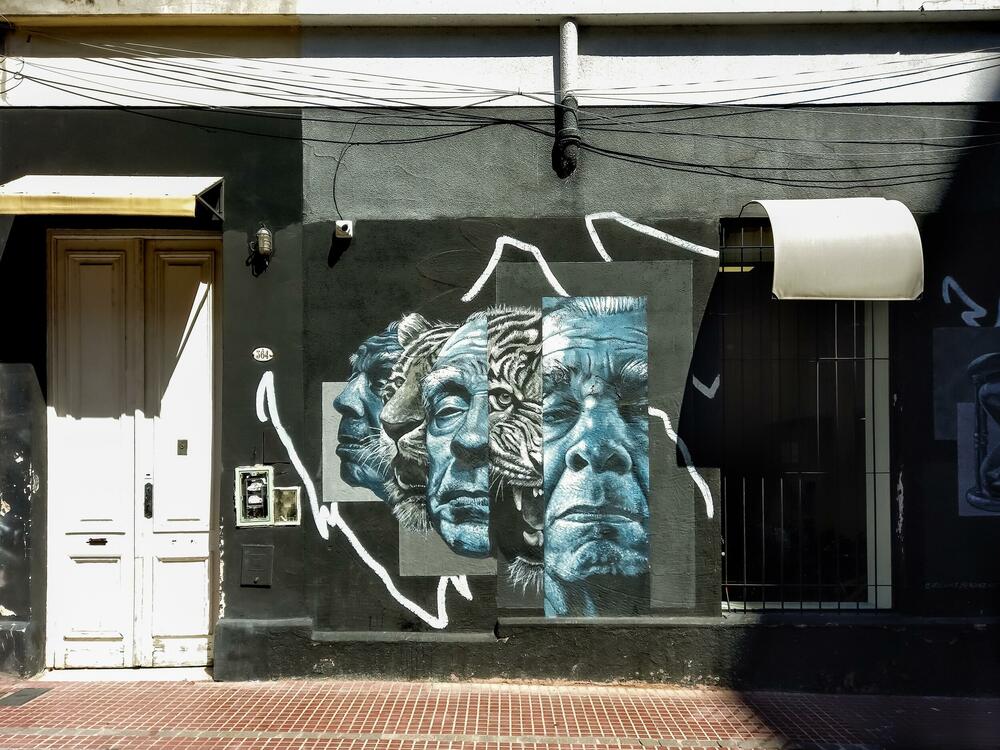 Mural posvećen Borhesu u Argentini
