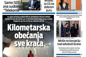 Naslovna strana "Vijesti" za 10. jun 2026.