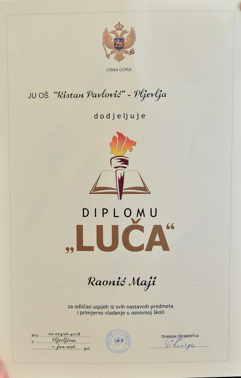 Diploma 'Luča'