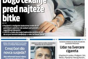 Naslovna strana "Vijesti" za 19. jun 2026. godine