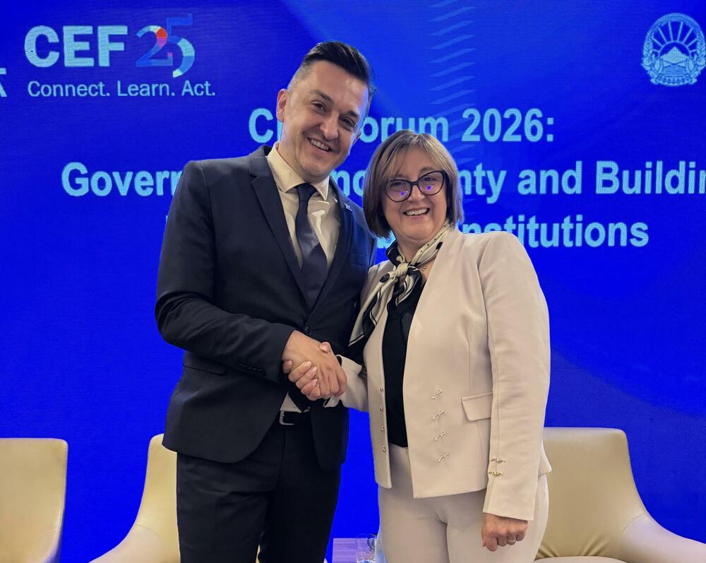 <p>Ministar finansija Novica Vuković je u Skoplju na CEF Forumu 2026, jednom od najznačajnijih regionalnih skupova o reformi javnih finansija i jačanju institucija, kao i na godišnjem sastanku Upravnog odbora tog centra, na kojem se obratio i premijer Sjeverne Makedonije, Hristijan Mickoski, kazao da integracije predstavljaju proces duboke institucionalne transformacije, a ne samo politički cilj</p>