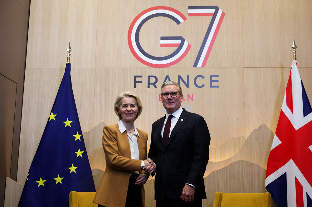 Starmer i šefica EK na samitu G7 u Francuskoj 16. juna, Foto: Reuters