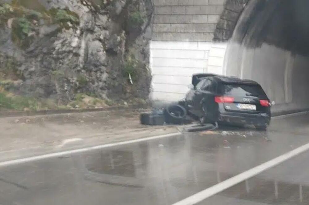 Vozilo koje je učestvovalo u nezgodi kod tunela Budoš, Foto: RTNK